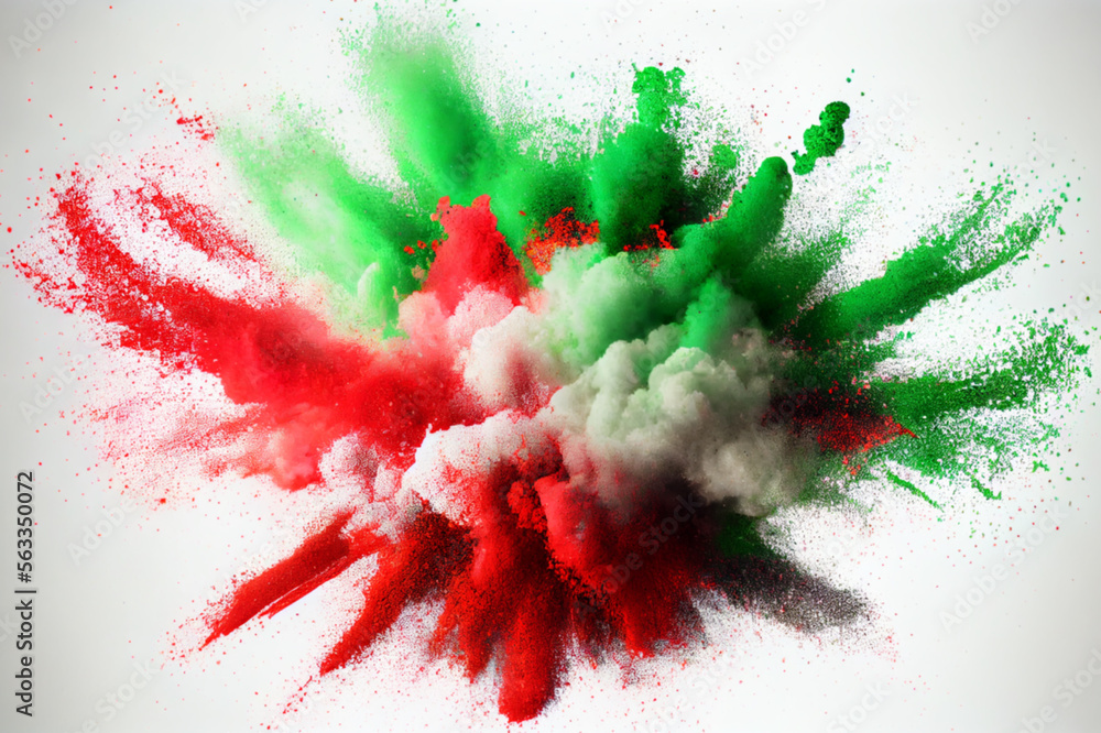 Poster abstract 3d color explosion background. ai generative