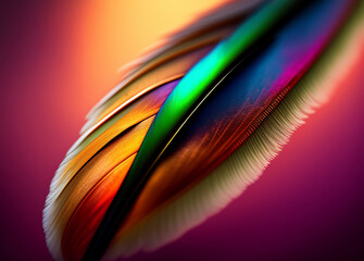 AI Digital Illustration Macro Colourful Feather