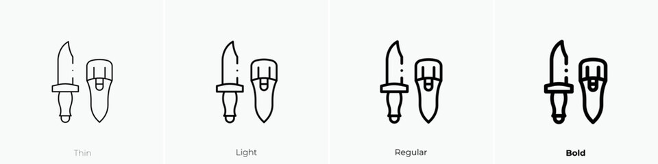 dive knife icon. Thin, Light Regular And Bold style design isolated on white background