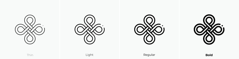 celtic icon. Thin, Light Regular And Bold style design isolated on white background