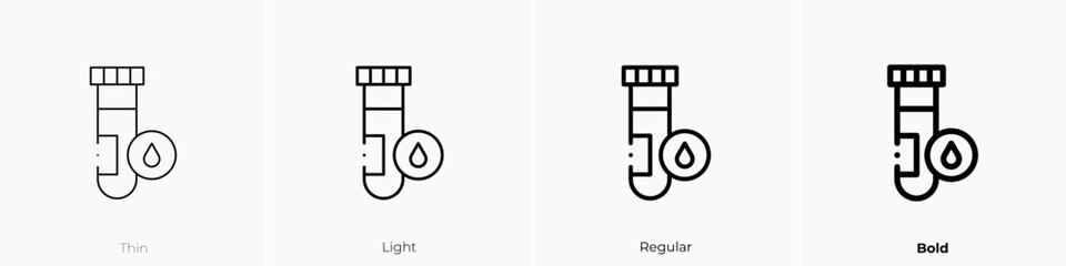 blood sample icon. Thin, Light Regular And Bold style design isolated on white background