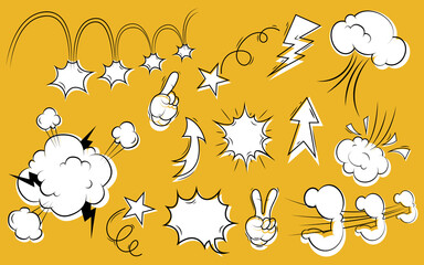 Pack of Hand Drawn Comic Elements