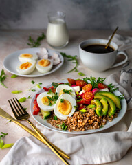 Eggs and avocado meal
