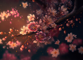 Fototapeta na wymiar beautiful blossom background theme created with Generative AI technology