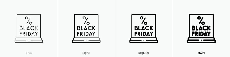 black friday icon. Linear style sign isolated on white background. Vector illustration.