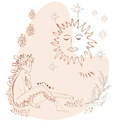 Watercolor composition in the style of 