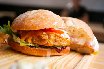 Authentic top quality American crispy chicken Burger