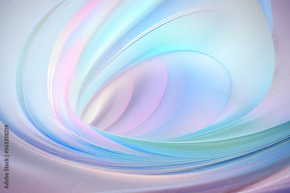 Poster Soft and smooth textured curved lines background. Ai generated art.