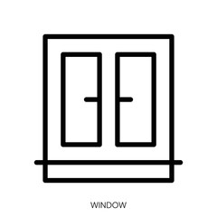 window icon. Line Art Style Design Isolated On White Background