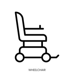 wheelchair icon. Line Art Style Design Isolated On White Background