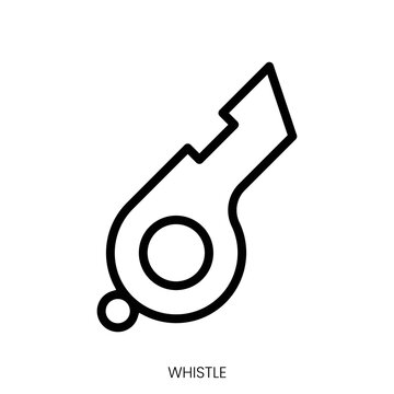 whistle icon. Line Art Style Design Isolated On White Background