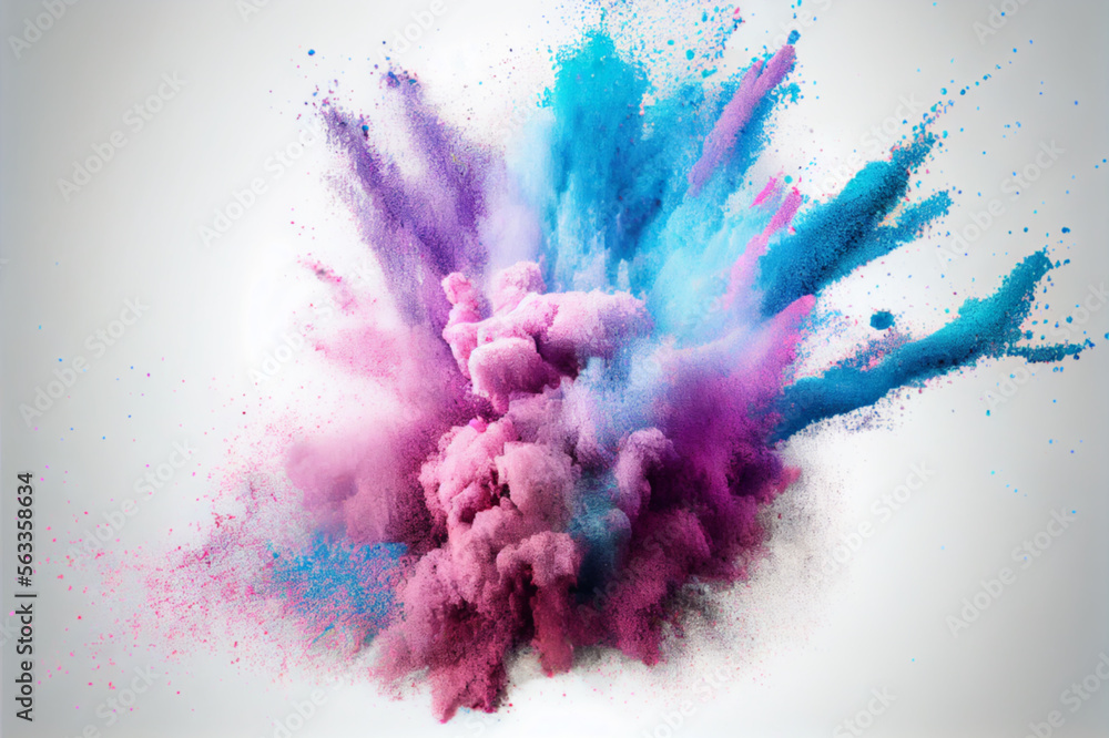 Poster abstract 3d color explosion background. ai generative