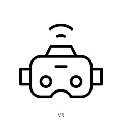 vr icon. Line Art Style Design Isolated On White Background