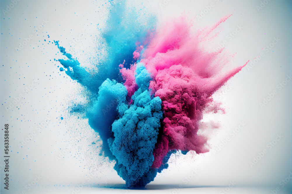 Poster abstract 3d color explosion background. ai generative