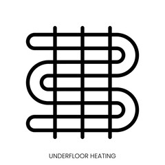 underfloor heating icon. Line Art Style Design Isolated On White Background
