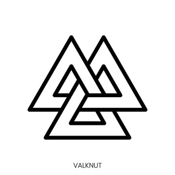 valknut icon. Line Art Style Design Isolated On White Background