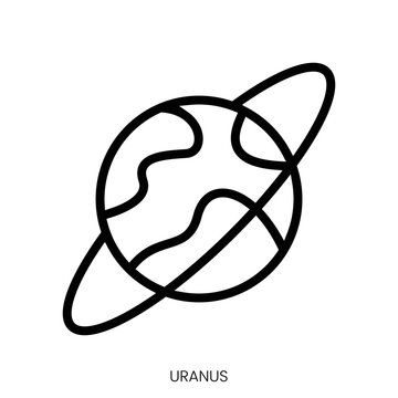 uranus icon. Line Art Style Design Isolated On White Background