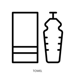 towel icon. Line Art Style Design Isolated On White Background