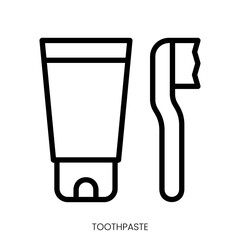 toothpaste icon. Line Art Style Design Isolated On White Background