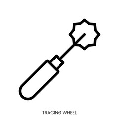 tracing wheel icon. Line Art Style Design Isolated On White Background