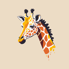 Giraffe head logo design mascot. animal vector illustration © Vibrands Studio