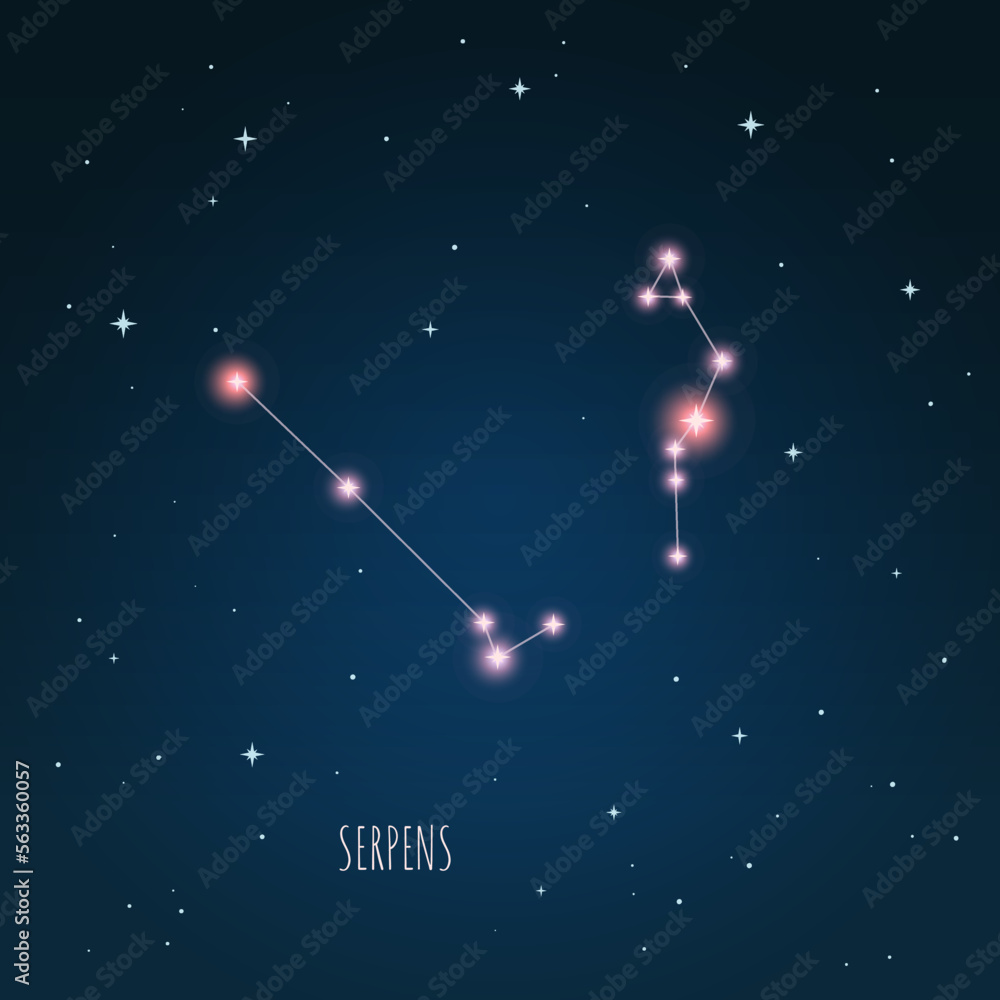 Canvas Prints constellation scheme in starry sky. open space. vector illustration serpens constellation through a 