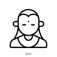 Obraz na płótnie Canvas shiva icon. Line Art Style Design Isolated On White Background