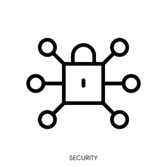 security icon. Line Art Style Design Isolated On White Background
