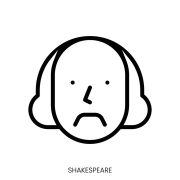 shakespeare icon. Line Art Style Design Isolated On White Background