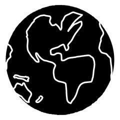 Clean and simple illustration the Earth. Line art, clipart, geometric, icon, object, shape, symbol, etc. PNG with transparent background. Design elements for websites and other graphics. 