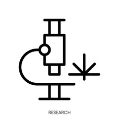 research icon. Line Art Style Design Isolated On White Background
