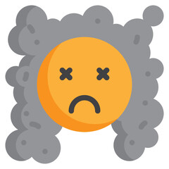 air pollution bad smog dust icon flat style