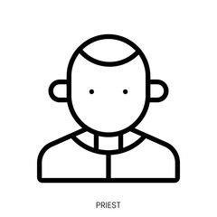 priest icon. Line Art Style Design Isolated On White Background