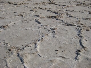 Salt Crust Pattern on Ground at Badwater Basin, Death Valley