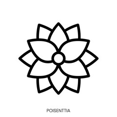 poisenttia icon. Line Art Style Design Isolated On White Background