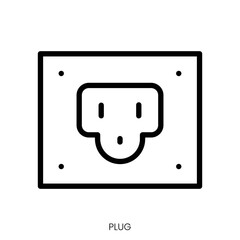 plug icon. Line Art Style Design Isolated On White Background