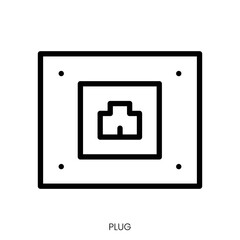 plug icon. Line Art Style Design Isolated On White Background