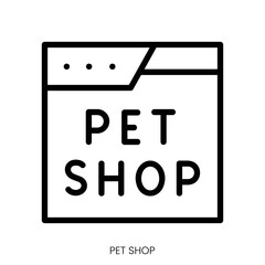 pet shop icon. Line Art Style Design Isolated On White Background