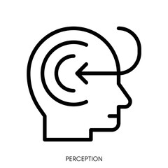 perception icon. Line Art Style Design Isolated On White Background