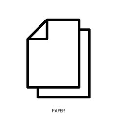 paper icon. Line Art Style Design Isolated On White Background