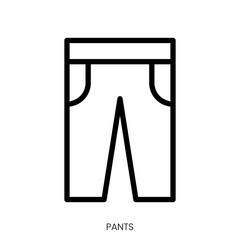 pants icon. Line Art Style Design Isolated On White Background