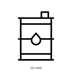 oil tank icon. Line Art Style Design Isolated On White Background