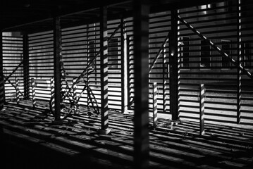 bicycle in a dark urban parking lot at the night