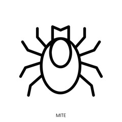 mite icon. Line Art Style Design Isolated On White Background
