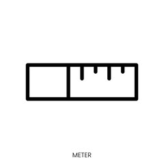 meter icon. Line Art Style Design Isolated On White Background