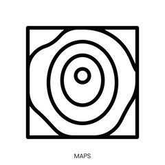 maps icon. Line Art Style Design Isolated On White Background