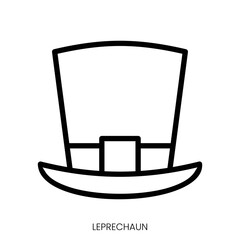 leprechaun icon. Line Art Style Design Isolated On White Background