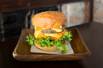 Authentic top quality American cheese Burger