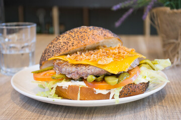 Authentic top quality American cheese Burger