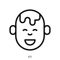 kid icon. Line Art Style Design Isolated On White Background